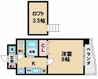 サニーコート文の里【6階】の間取り