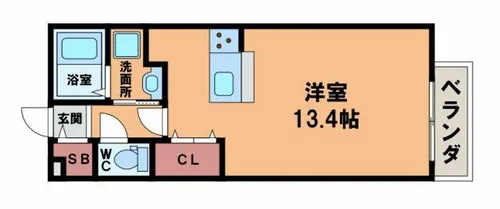 フラット桃ヶ池【1階】の間取り