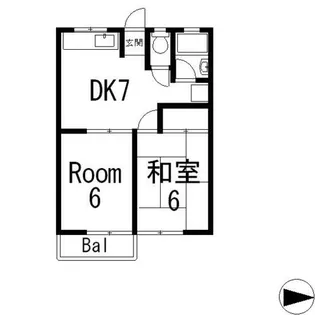 コーポササキA棟【2階】の間取り