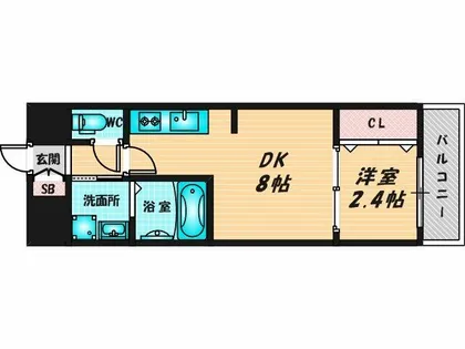 アドバンス大阪アネラ【5階】の間取り