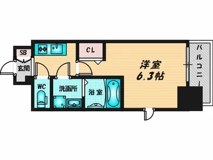 フォーリアライズ大阪ミッテ【6階】の間取り