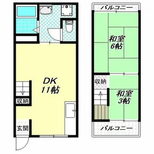 大阪府羽曳野市野々上1丁目【一戸建】の間取り