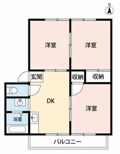 パレス名豊A【201号室】の間取り