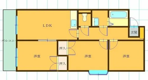 グランドヒル野中【5階】の間取り