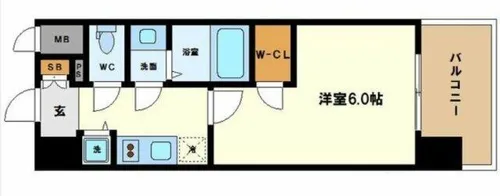 エスリード中之島SOUTH【8階】の間取り
