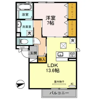 大阪府東大阪市稲田新町2丁目【アパート】の間取り