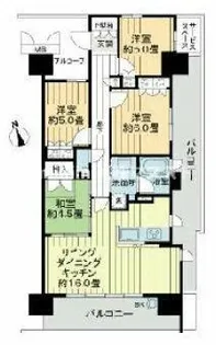 BERISTA夕陽ヶ丘【14階】の間取り