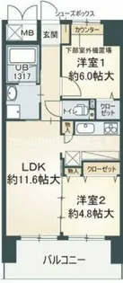 メロッソ梅北【4階】の間取り