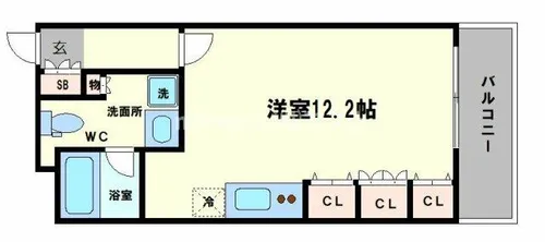 レジュールアッシュ福島【5階】の間取り