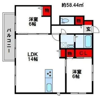 ソレイユベール【102号室】の間取り