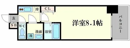 エスレジデンス阿波座WEST【5階】の間取り