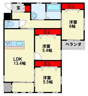 クローリス仙水【203号室】の間取り
