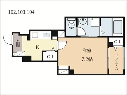 マウントック・カナサ【1階】の間取り