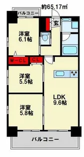 コンダクトレジデンスTOKURIKI【3階】の間取り