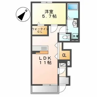 ガーデンハイム J.K【1階】の間取り