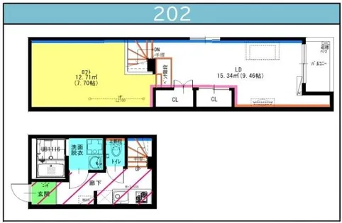 RADIANCE名城公園N棟【202号室】の間取り