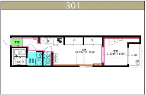 RADIANCE名城公園N棟【301号室】の間取り