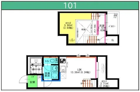 RadIAnce名城公園 S棟【101号室】の間取り