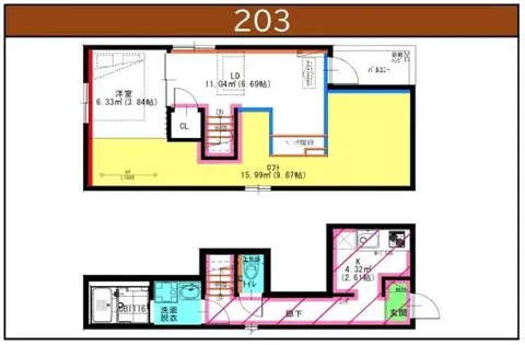RadIAnce名城公園 S棟【203号室】の間取り