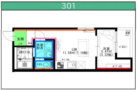 RadIAnce名城公園 S棟【301号室】の間取り