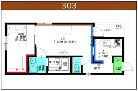 RADIANCE名城公園S棟【303号室】の間取り