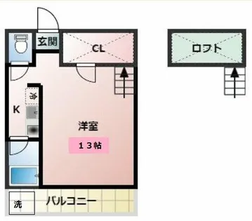 セザンヌ西高師【1階】の間取り