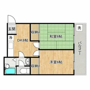 ハイツ板垣【2階】の間取り