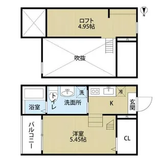 外新町フォート【2階】の間取り