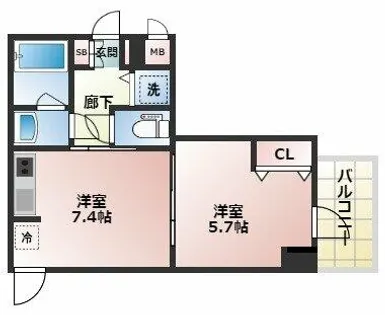 スプランディッド堀江【15階】の間取り