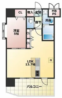 スプランディッド中之島WEST【10階】の間取り