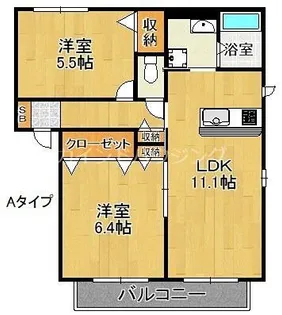 フォンテボヌールⅡ【1階】の間取り