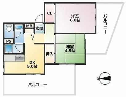 リノディア芦屋【407号室】の間取り