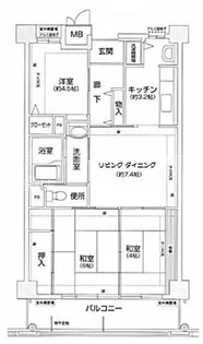 コーシャハイツ高殿【4階】の間取り