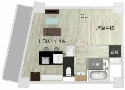 フクダ不動産八木駅前マンション【10階】の間取り