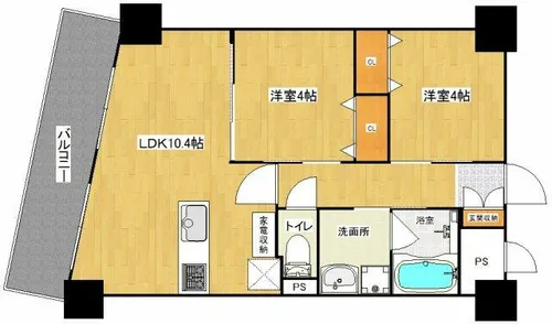 フクダ不動産八木駅前マンション【4階】の間取り