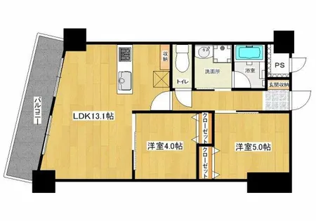 フクダ不動産八木駅前マンション【4階】の間取り