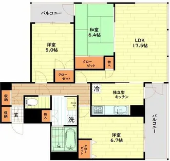 ローレルタワーサンクタス梅田【23階】の間取り