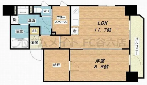 プレサンスNEO中之島公園【15階】の間取り
