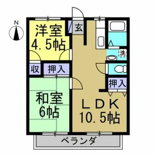 サンビレッジ美浜ⅠE【102号室】の間取り