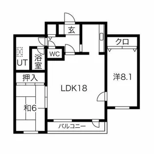 LEE SPACE篠路A【3階】の間取り