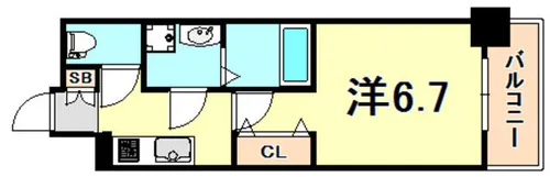 レジュールアッシュ神戸元町【5階】の間取り