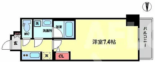 1Kの間取り画像