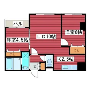 ル・リバージュ月寒【2階】の間取り