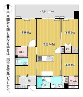 ザ・サンパーク小倉駅タワーレジデンス【9階】の間取り