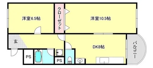 ハイツ春日野【1階】の間取り