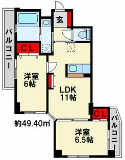 Fortuna【601号室】の間取り
