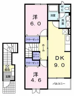 エルグランディ西尾 B【2階】の間取り