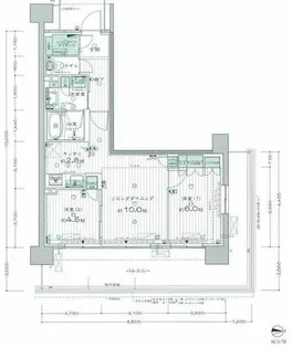 エムズシティ神宮前【718号室】の間取り