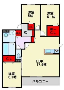 福岡県北九州市八幡東区荒生田3丁目【アパート】の間取り