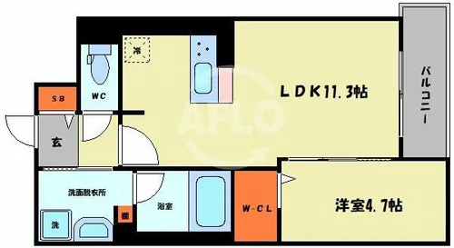 ビオトープ味原町【4階】の間取り